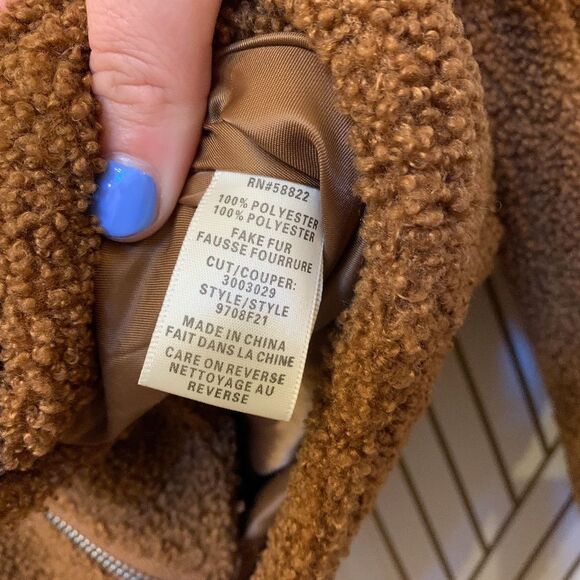 Max Studio Faux Shearling Zip Moto Jacket - Picture 9 of 12